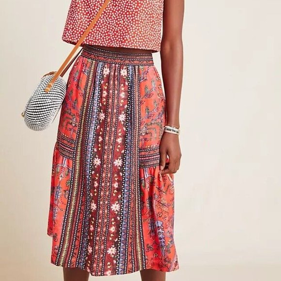 Anthropologie Dresses & Skirts - NWT Anthropologie Vineet Bahl Eve Embroidered Midi Skirt Size 12